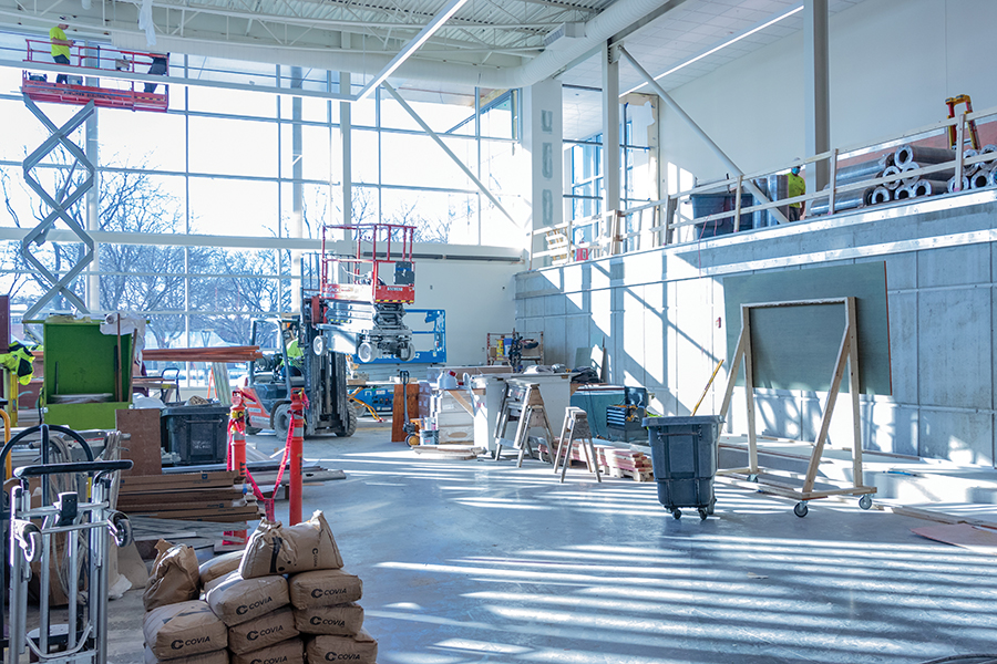 The first floor of the fitness center will be filled with free weights.