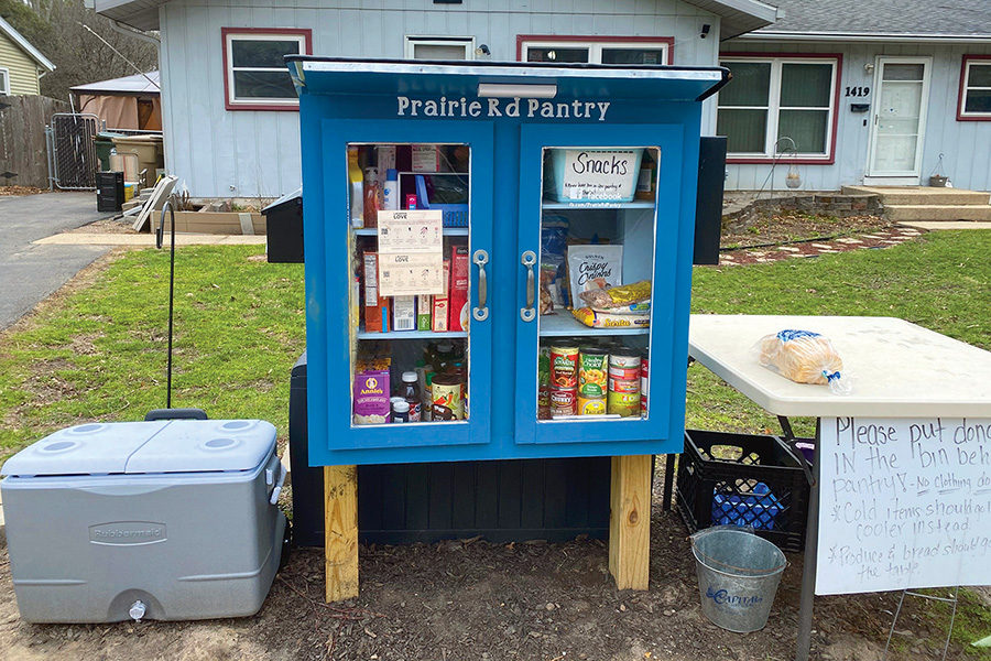 Nicki Stapleton runs the Little Free Pantry on Prairie Road in Madison.