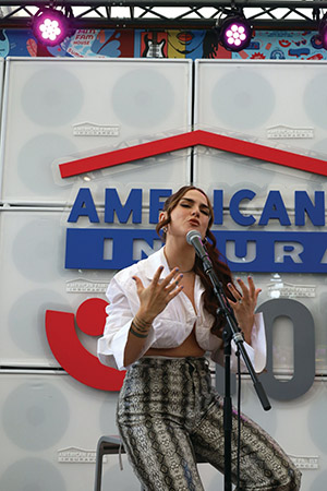 Jojo performs in the American Family Insurance house on the Summerfest grounds, providing a short but more intimate set.