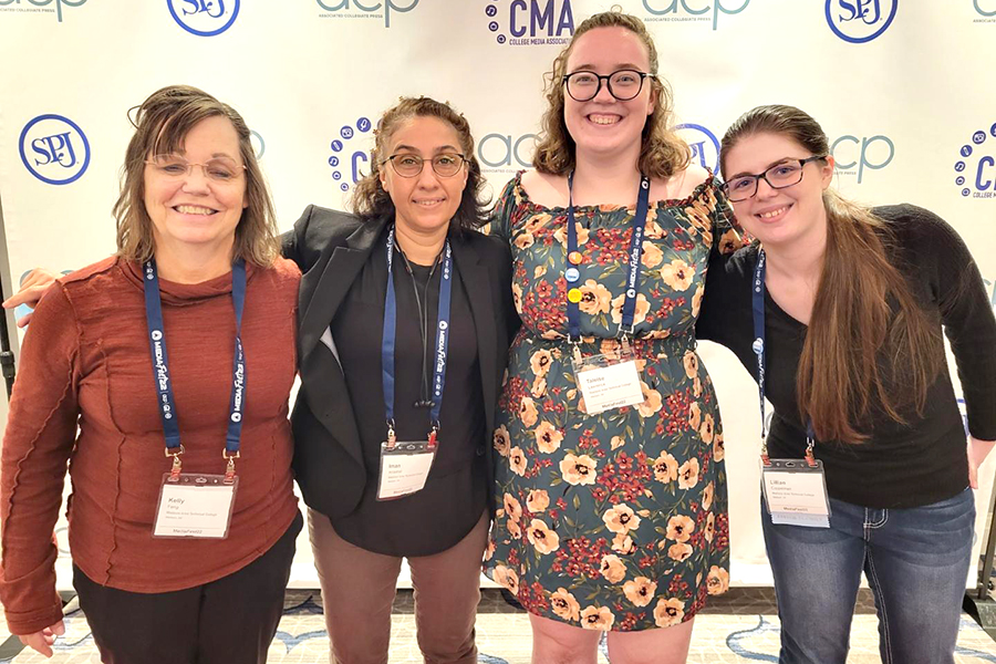 Members of The Clarion staff attended MediaFest22 in Washington DC on Oct. 26-30. Pictured, from left are Kelly Feng, managing editor, Iman Alrashid, copy editor, Taleise Lawrence, assistant editor, and Lillian Coppelman, editor in chief.