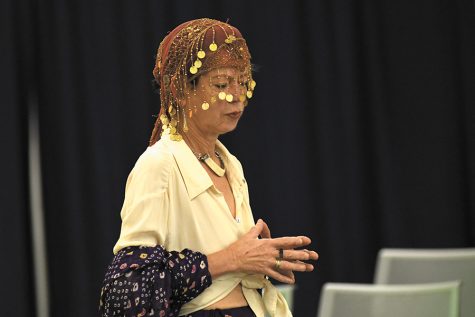 Anne Hahm models a student’s creation during the Embrace Fashion Show held at the Truax Campus on Nov. 21.