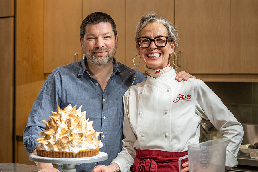 Chef series host Kyle Cherek poses with Zoë François following the event. (Tessa Morhart / Clarion)