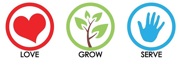 Love. Grow. Serve. logo