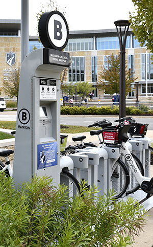 B-Cycle electric bikes are available for student to rent at the Truax Campus.
