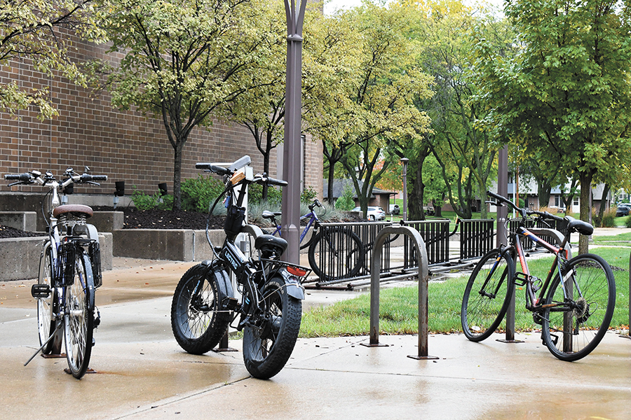Public Safety reminds students to lock your bikes when using the racks on campus.