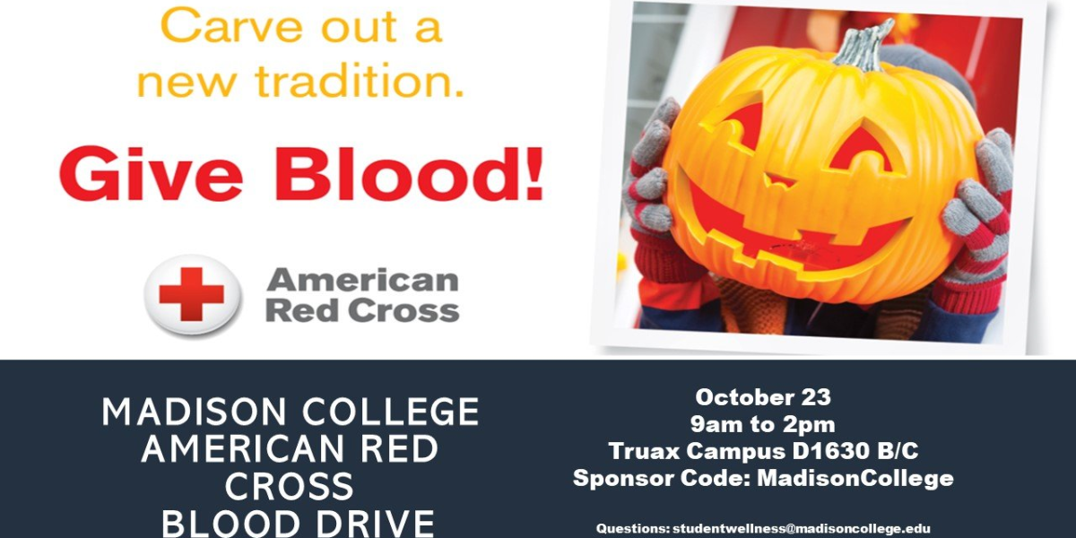 Blood donation opportunities for Madison College students and staff 