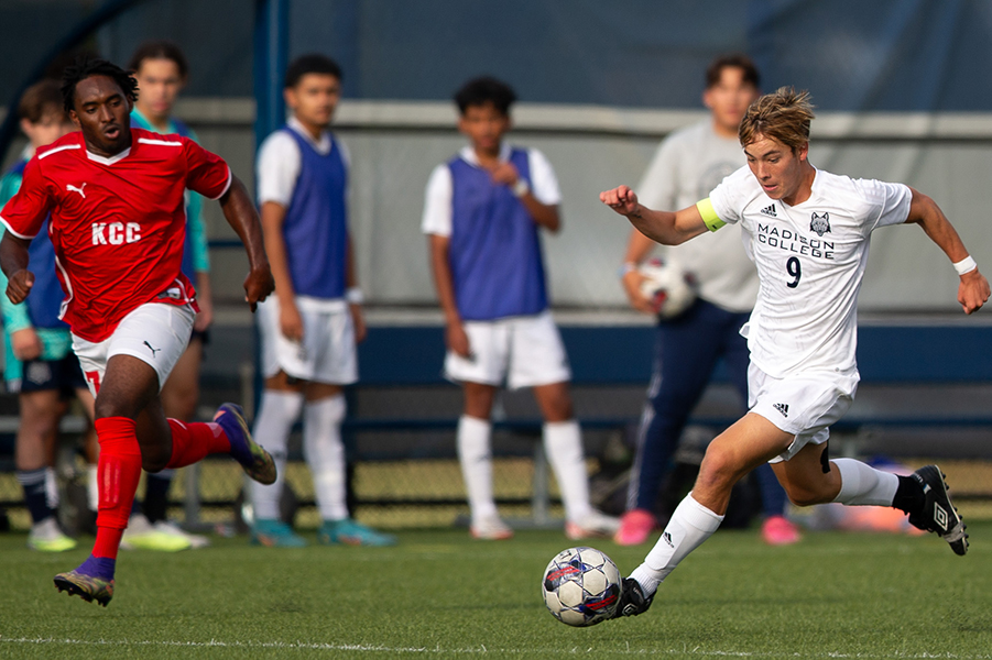 Madison College’s Gabe Voung, right, is now the career goals leader with 34.