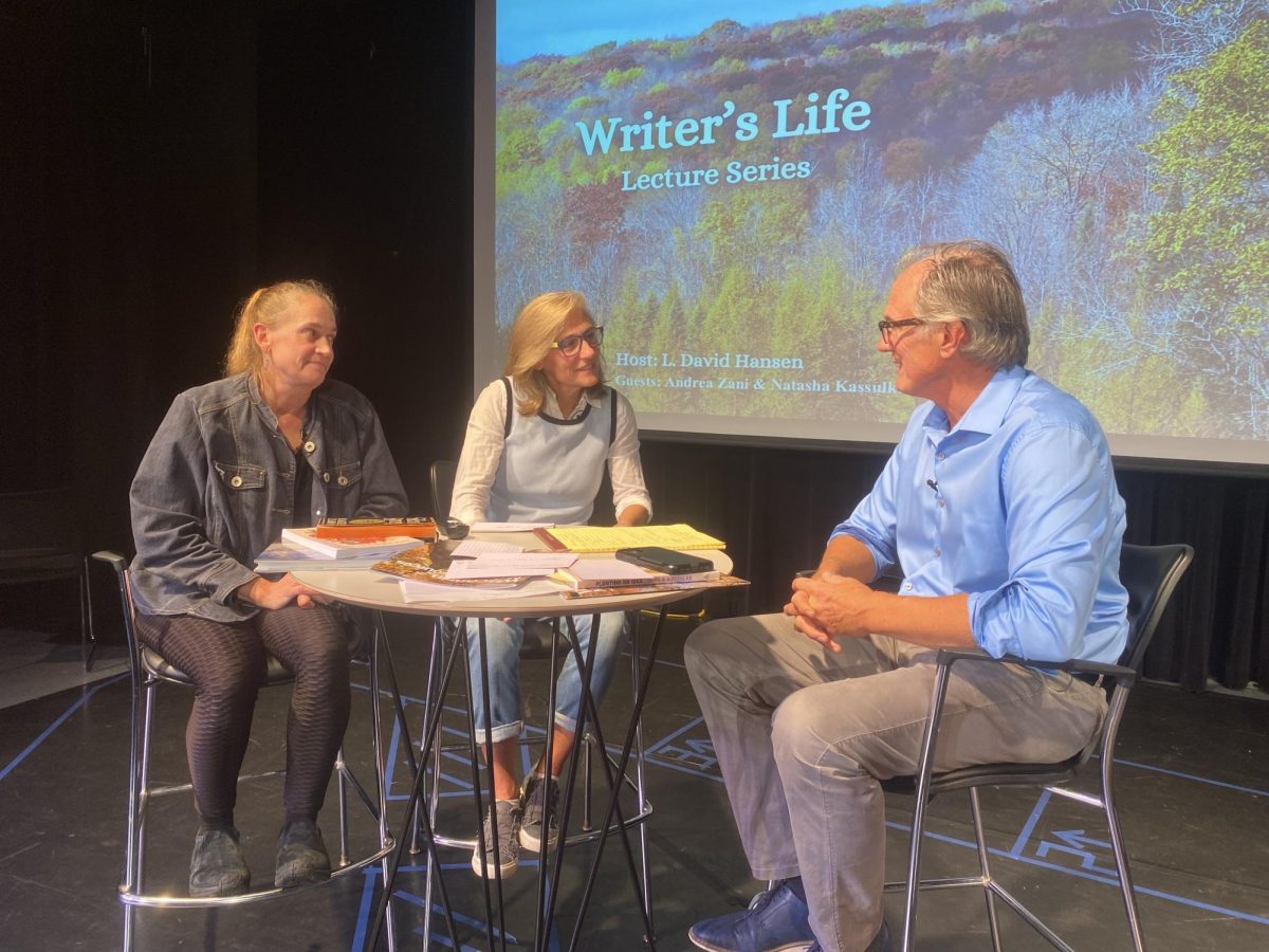 Natasha Kassulke, Andrea Zani and L. David Hansen discuss environmental journalism. 