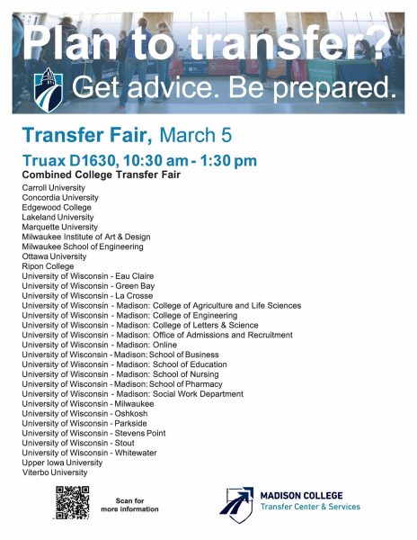 Madison College Transfer Fair is March 5 