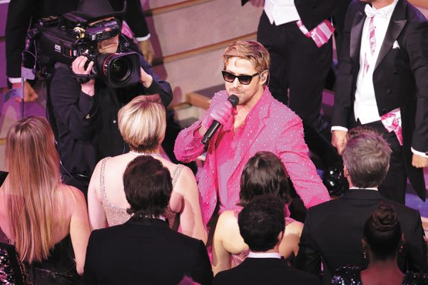 Ryan Gosling sings during the 96th Annual Academy Awards in Dolby Theatre at Hollywood & Highland Center in Hollywood, California, Sunday, March 10, 2024. (Myung J. Chun / Los Angeles Times / TNS)