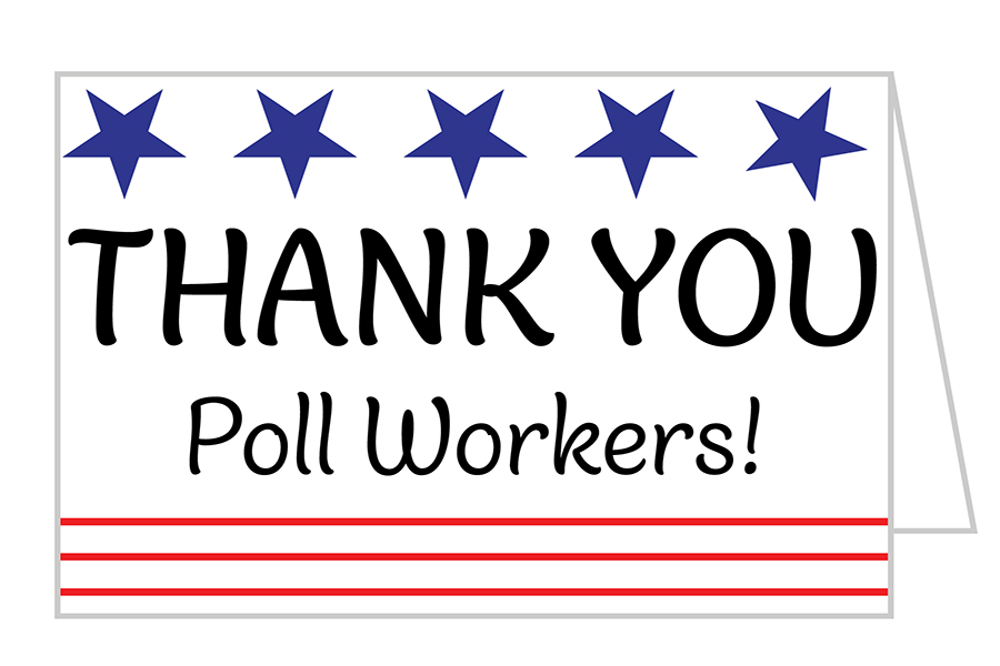 An illustration of a Thank You Card for Poll Workers