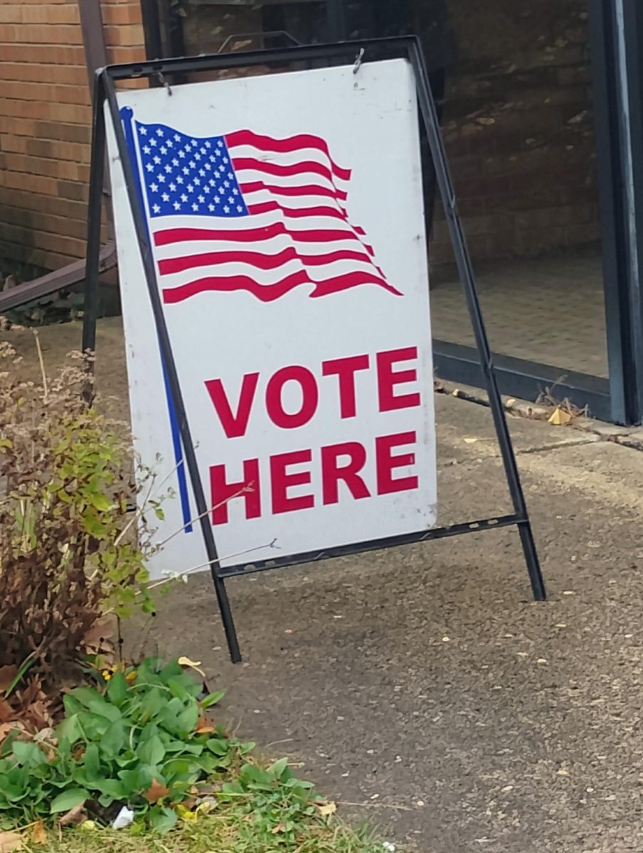 Polling place sign.