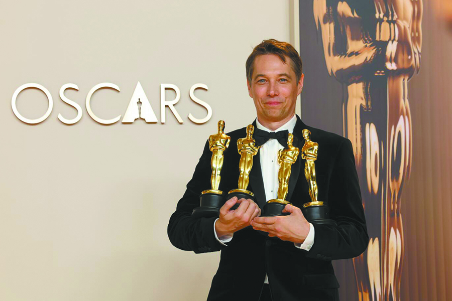 Best Picture "Anora" winner Sean Baker in the press room at the 97th Academy Awards (Oscars) at the Dolby Theatre on March 2, 2025, in Los Angeles, California. (Jason Armond / Los Angeles Times / TNS)