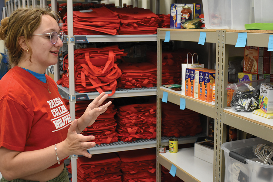 The newly remodeled Student Wellness Center, in the Health Building, Room 101, includes a large space for food storage for the Cupboard Food Pantry.
