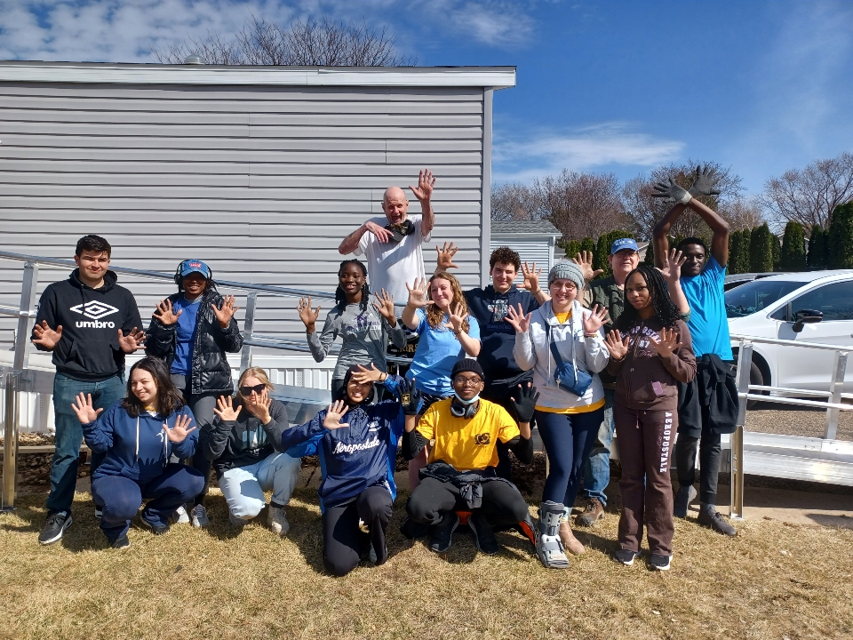 The Madison College Volunteer Center helped with Habitat for Humanity over spring break in March 2025.