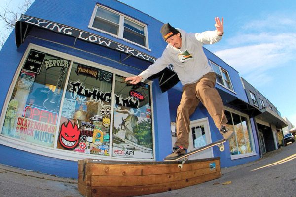 Photo of Flying Low Skateshop owner Jeffrey Halleran.