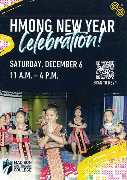 A flyer promoting Madison College's Hmong New Year celebration on Dec. 6.
