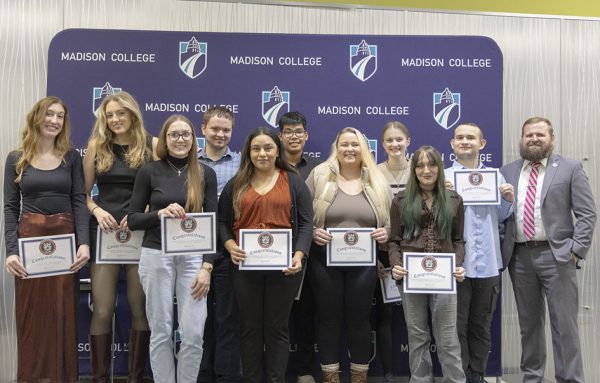 Photo of the newly inducted members of the National Society of Leadership and Success.