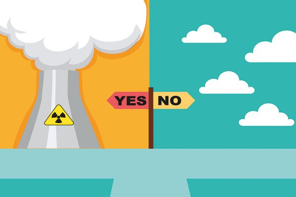 Illustration depicting the resumption of nuclear testing.