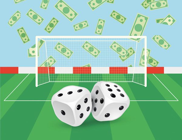 Illustration depicting gambling in sports
