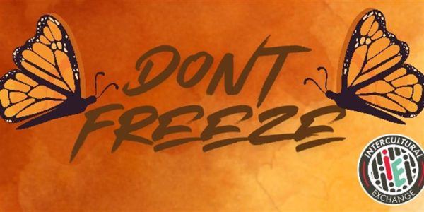 Don't Freeze event flyer featuring butterflies.