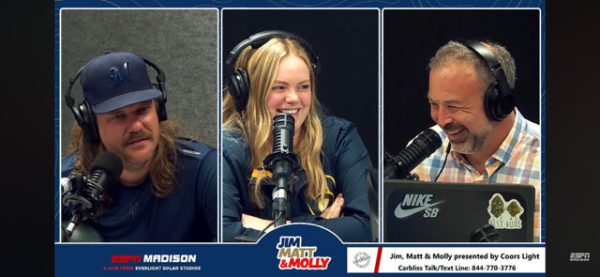Screenshot of three people speaking on a podcat