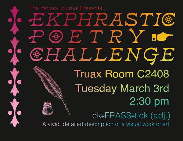 Ekphrastic poetry challenge flyer